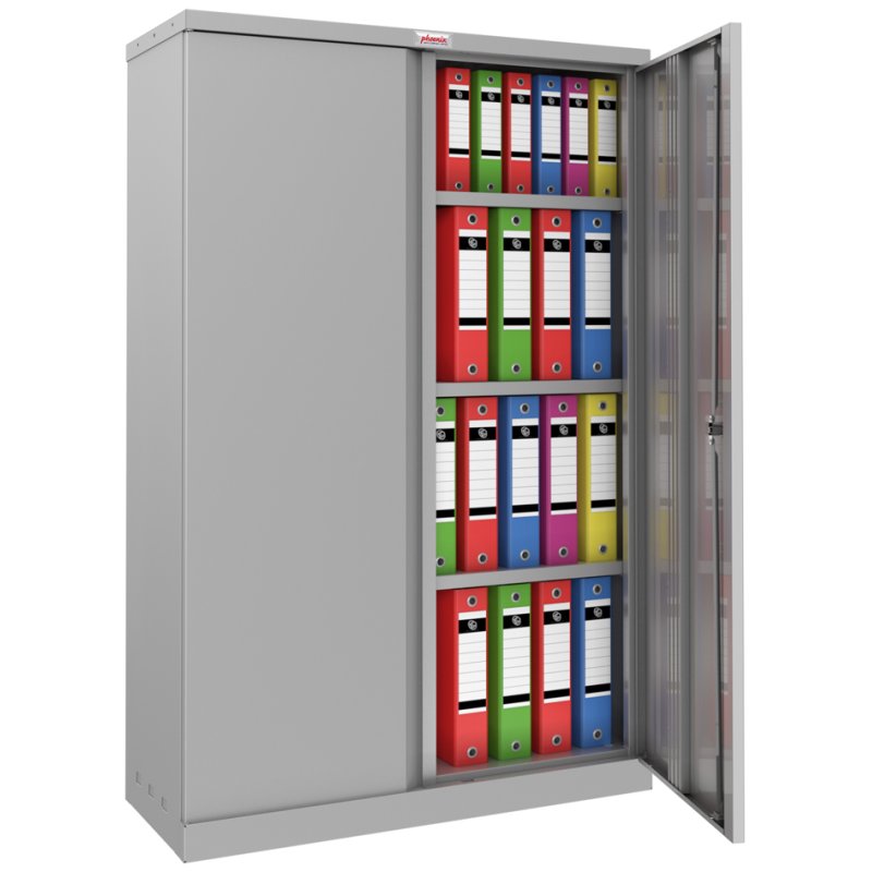 Phoenix armoire d'archivage SCL1491, acier, 2 portes, gris clair